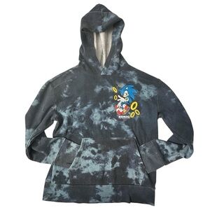 Boy's Blue Tie Dye Sonic The Hedgehog Hoodie Size L (10-12)